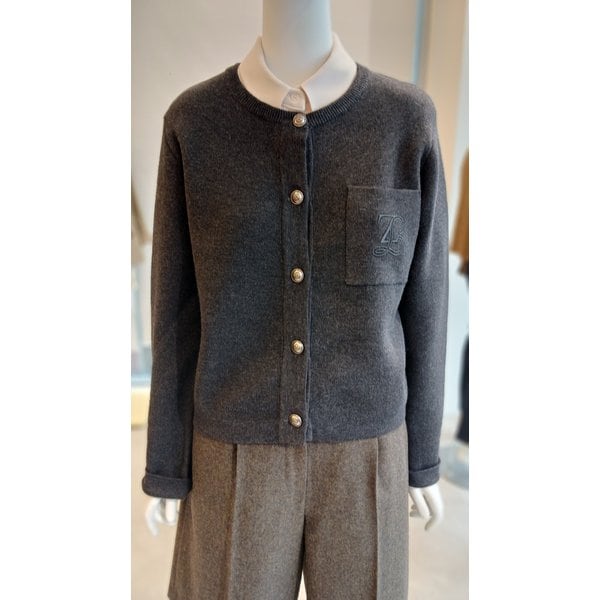 [여주점] [더 아이잗] 여성 자수 울  포켓 크롭 가디건(IPAM1CD841)