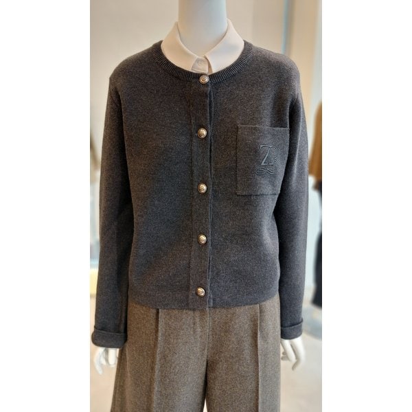 [여주점] [더 아이잗] 여성 자수 울  포켓 크롭 가디건(IPAM1CD841)