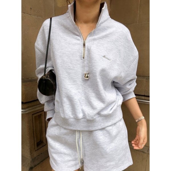 MUTE HALF ZIP-UP - LIGHT GRAY