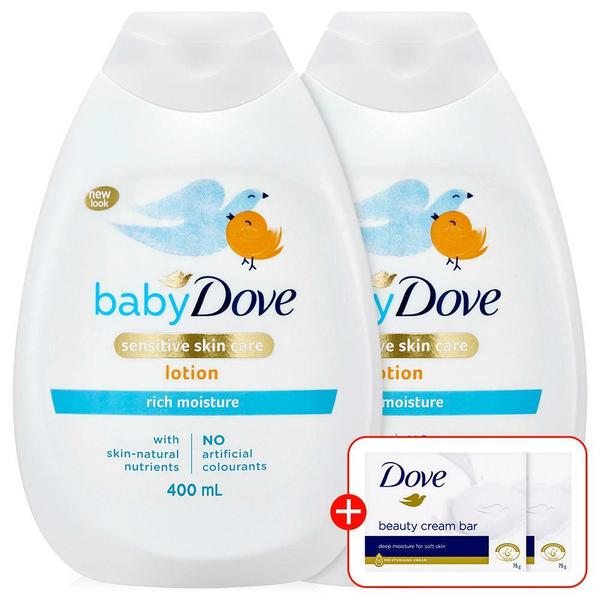 [도브 비누 증정!]도브 베이비 로션 400ml 2개 (카밍/리치)
