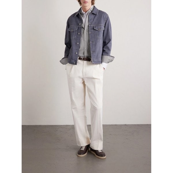 브루넬로쿠치넬리 컷어웨이 칼라 코튼 셔츠 46376663163000393