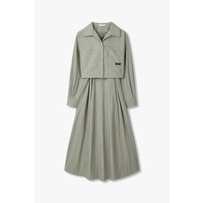 [지컷25S/S]라벨 포인트 셔츠 레이어드 원피스(7255137107)