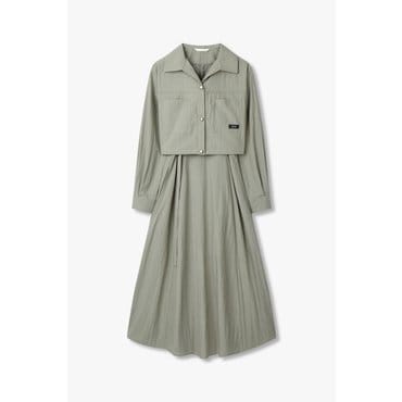 GCUT [지컷25S/S]라벨 포인트 셔츠 레이어드 원피스(7255137107)