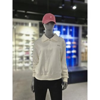 휠라 [파주점] 여성 기모 반집업 맨투맨(FS2POG4151F-SWH)