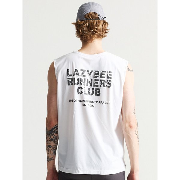 쿨링브리즈 여성 남자 러닝 나시 오버핏 슬리브리스 화이트