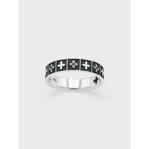 Gothic square flower couple ring(man)