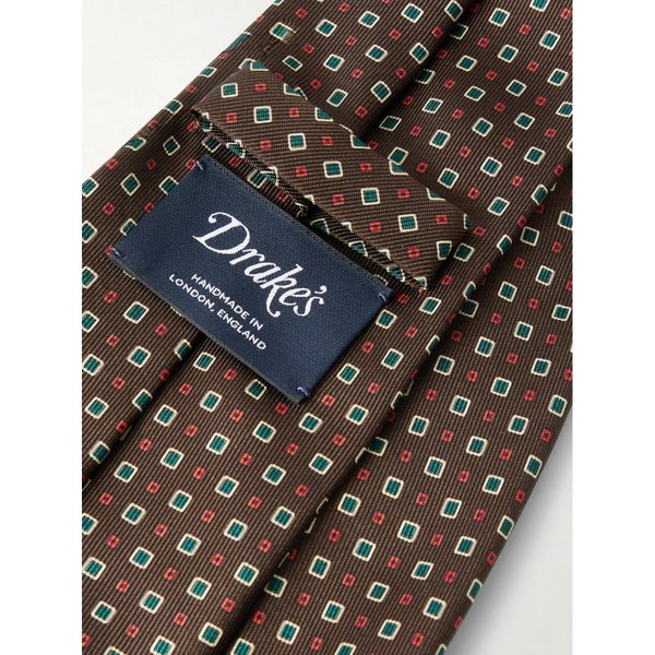 드레익스 HIM 8cm 프린트 실크 넥타이 46376663162902039