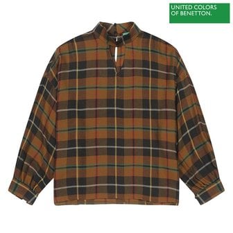 베네통 Triangular hole check blouse 2F 5QPGDQ02N 903_P366769991