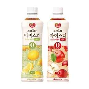 [한번에먹자] 동원 보성홍차아이스티 제로 500ml 2종(레몬6+애플6) / 총 12페트