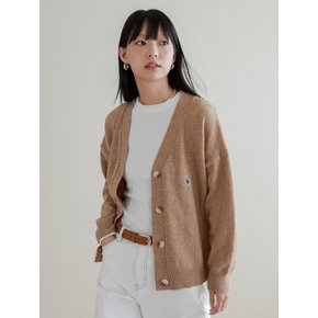 Lossy  Cashmere Patch V Cardigan_beige