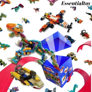  에센셜토이 칭찬 블록 장난감 레고호환 변신 블럭 놀이 (공룡, 자동차, 비행기, 배 호환레고)