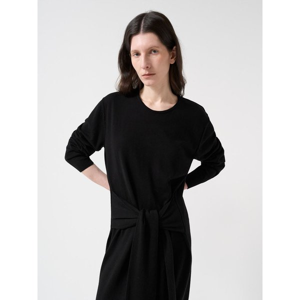 맥시 니트 원피스-블랙