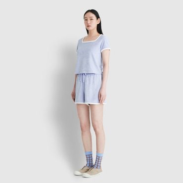 JAJU 25 S/S   여 테리 바인딩 숏 3부 라운지 팬츠   J205202010