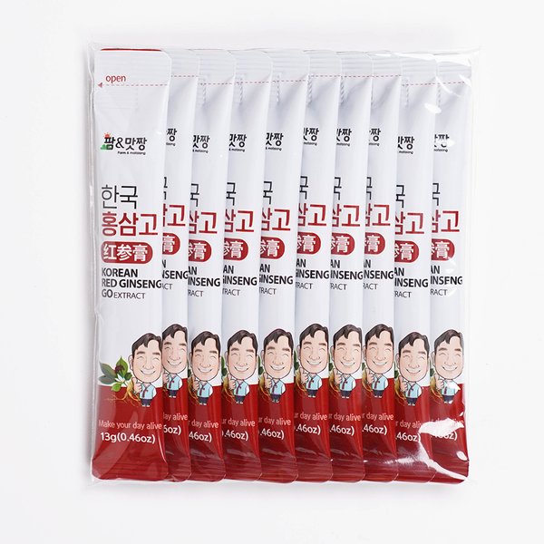 [팜&맛짱]홍삼을 간편한 스틱으로 한국 홍삼고 13gX10개입 (알뜰형 비닐포장) 홍삼을 여행,출장,야외활동등 언제 어디서나
