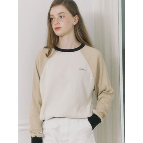 Two-tone Waffle Sweatshirt - Beige