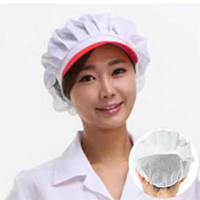 오렌지단색 반망사 주방 위생모자