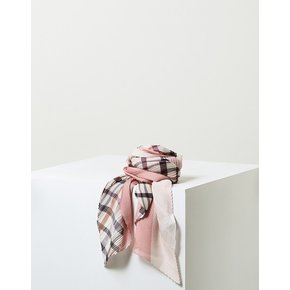 [닥스 여성] [[24SS]] DLSC4B115P2 [D-SCARF] 핑크 체크배색 플리츠 스카프