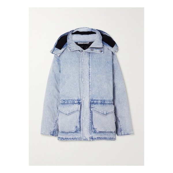 오버사이즈 후드 패딩 블리치 데님 재킷 1647597285618383