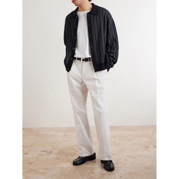 엠에프펜 포멀 스트라이프 리브 코튼 가디건 46376663162965588