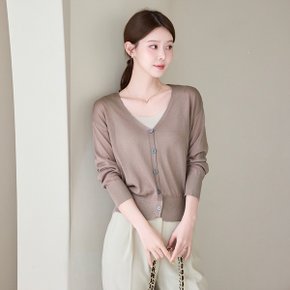 자개단추 브이넥 가디건_M2602CD607A