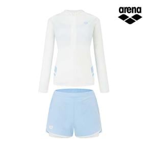 [아레나공식]에센스 레귤러핏 래쉬가드 3PCS 세트 A5BL1PS06OWT