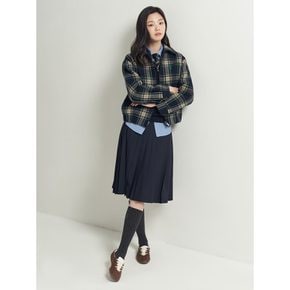체크 헤링턴 숏 코트 - 그린 (BF5X30C01M)