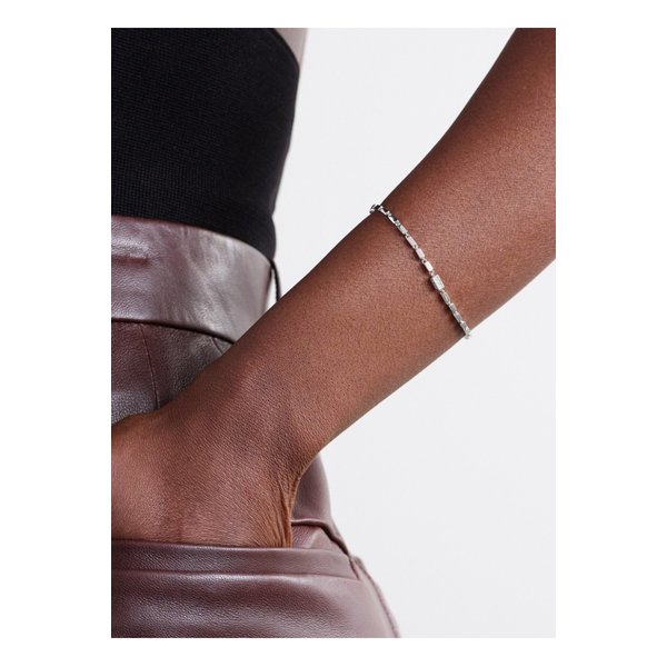 수잔 케일런 블록 체인 18k 화이트 골드 다이아몬드 브레이슬릿 실버 1647597350337069