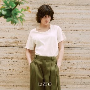 르제로 베이직 U넥 반팔 티셔츠 / 화이트