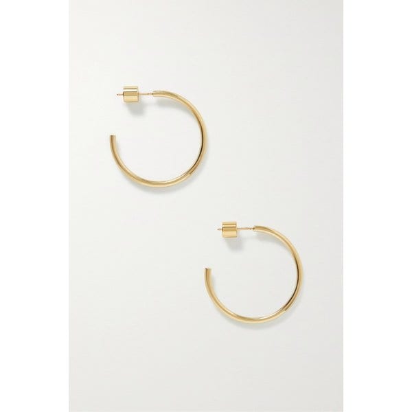 제니퍼 피셔 미니 스레드 골드 도금 후프 이어링 1647597319435037