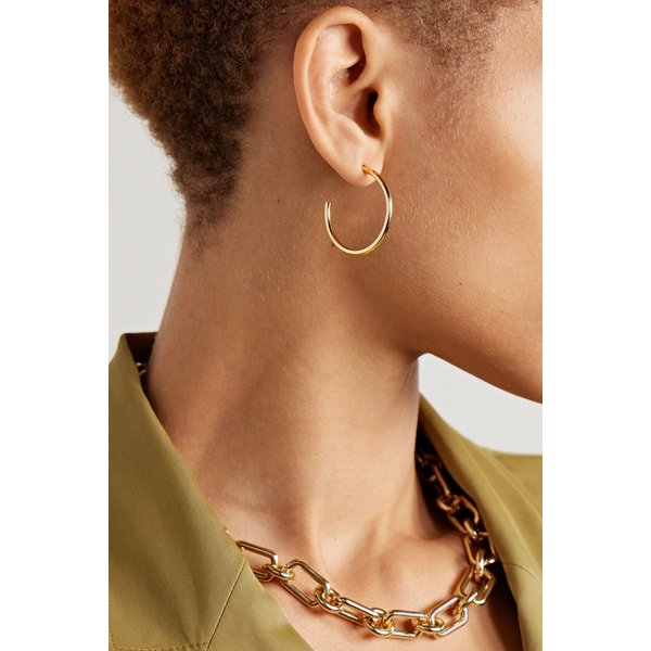 제니퍼 피셔 미니 스레드 골드 도금 후프 이어링 1647597319435037