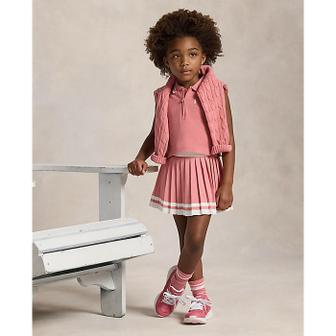 폴로 랄프 로렌 폴로 키즈 여아 2-6세 스트라이프 플리츠 스코트(CWPOSHOR7620046650)