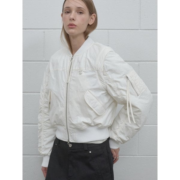 SHIRRING DETACHABLE MA-1 JUMPER JACKET IV