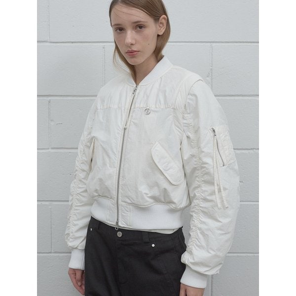 SHIRRING DETACHABLE MA-1 JUMPER JACKET IV