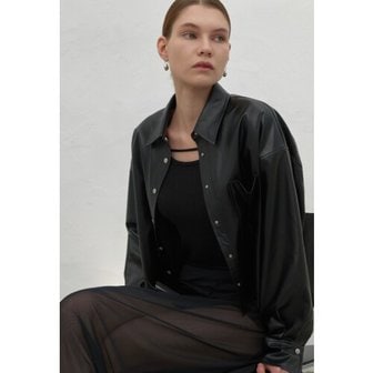 나인(Atelier Nain) (BL-4207)RUDD CROPPED LEATHER BLOUSE