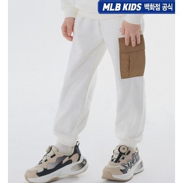 MLB키즈 (백화점공식) 24FW데일리 아웃도어 우븐배색 기모 팬츠 7APTR0146-50CRS