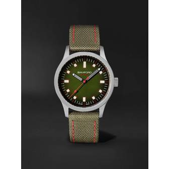  [해외배송] B80 ADVENTURE 오토매틱 39MM 티타늄 & 캔버스 시계 REF 노 B80 ADV GRN B0080429948