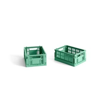 HAY 헤이 HAY Colour Crate Mini (Set of 2) 헤이 컬러 크레이트 미니 다크 민트