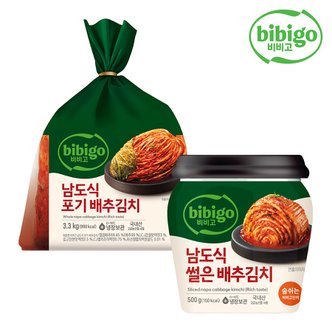 CJ제일제당 [본사배송] 비비고 포기배추더풍부한맛3.3KG + 썰은배추김치더풍부500G(용기)