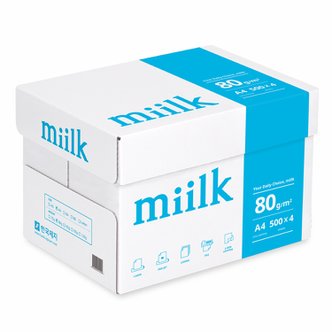 miilk 밀크 A4용지 80g 1박스(2000매) Miilk