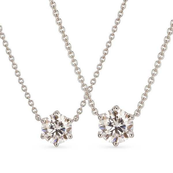 [도로시] 14K 클라라 모이사나이트 6프롱 목걸이 (1캐럿)