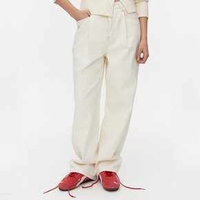 Tucked Denim Pants_IVORY