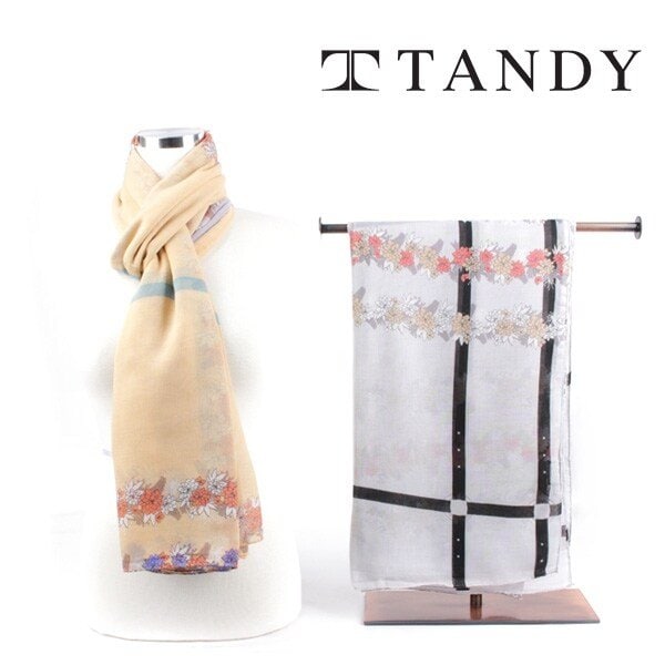 TANDY 플라워체크 스카프