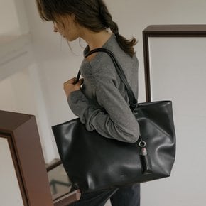 Soft leather oversized shoulder bag [TIFA06AH04]_Black