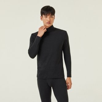 JAJU *정상가 25,900원*남 JAJU HEAT_코튼 모크넥 티셔츠_BLACK