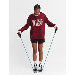 Refocus Mesh Round Neck T Shirt_Burgundy