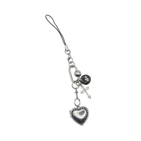 heart cross phone strap