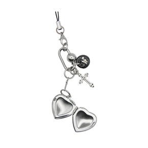 heart cross phone strap