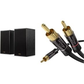 독일 클립쉬 스피커 Klipsch R-51PM Speaker Set 블랙 KabelDirekt - RCA Audio Y Cable 5 m Coa