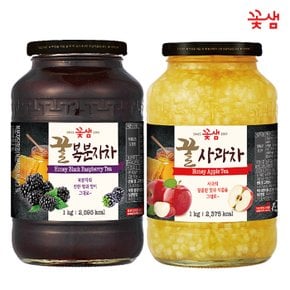 꽃샘 꿀 복분자차 1KG +꿀 사과차 1KG (과일청)