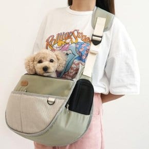강아지 고양이 슬링백 (그레이M) 산책 포대기 가방